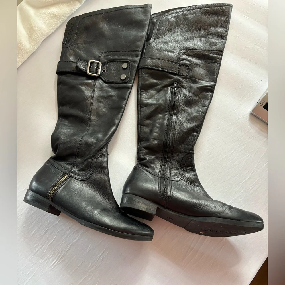 Apepazza Leather Knee High Boots Black Size 8